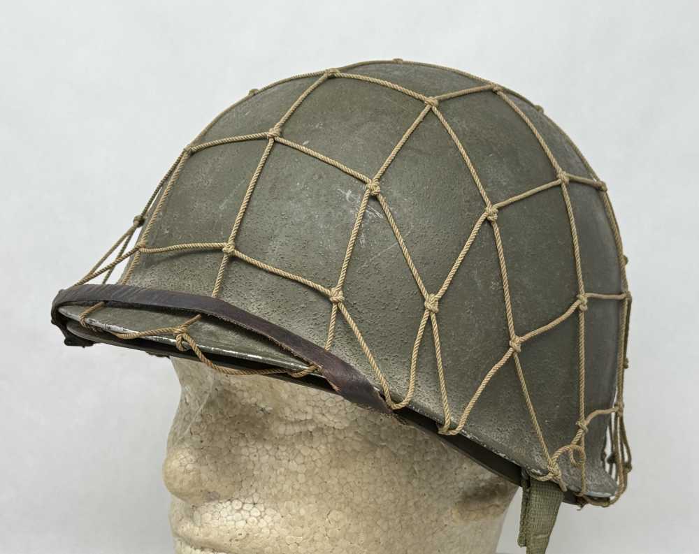 WW2 US M1 NETTED Helmet Fixed Bale F/S WWII WESTINGHOUSE Liner -img-7