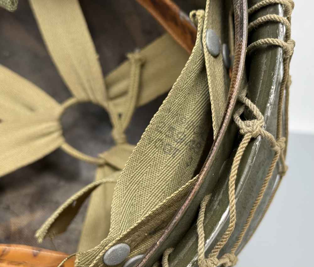 WW2 US M1 NETTED Helmet Fixed Bale F/S WWII WESTINGHOUSE Liner -img-11