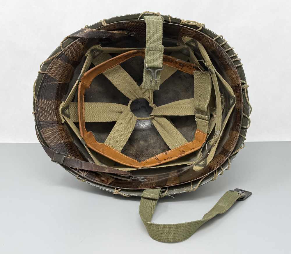 WW2 US M1 NETTED Helmet Fixed Bale F/S WWII WESTINGHOUSE Liner -img-8
