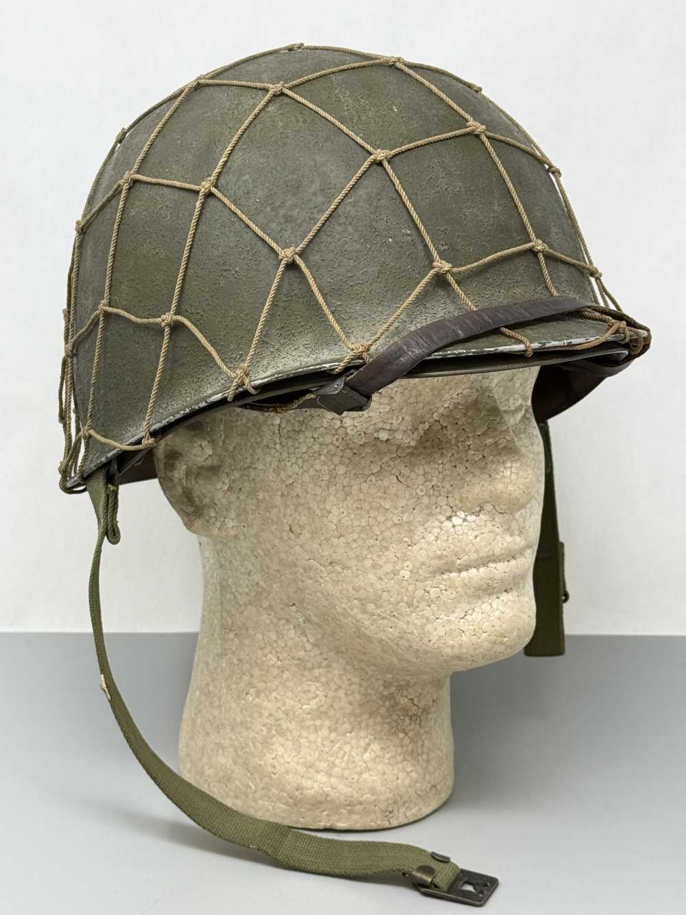 WW2 US M1 NETTED Helmet Fixed Bale F/S WWII WESTINGHOUSE Liner -img-2