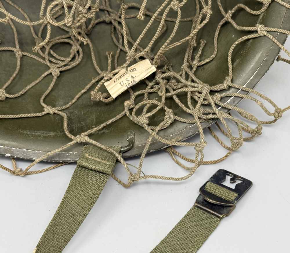 WW2 US M1 NETTED Helmet Fixed Bale F/S WWII WESTINGHOUSE Liner -img-14
