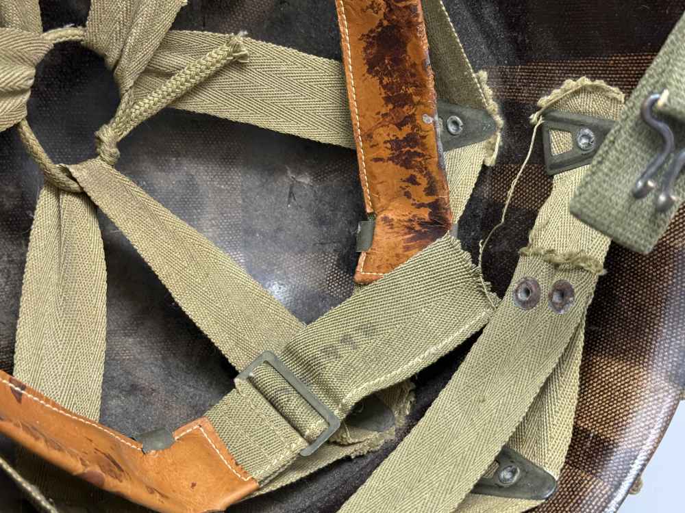 WW2 US M1 NETTED Helmet Fixed Bale F/S WWII WESTINGHOUSE Liner -img-10
