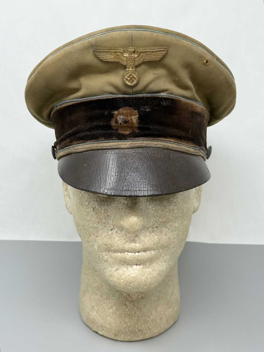 WW2 German NSDAP Political Orts Level Crusher Visor WWII sa ss uniform RZM -img-0