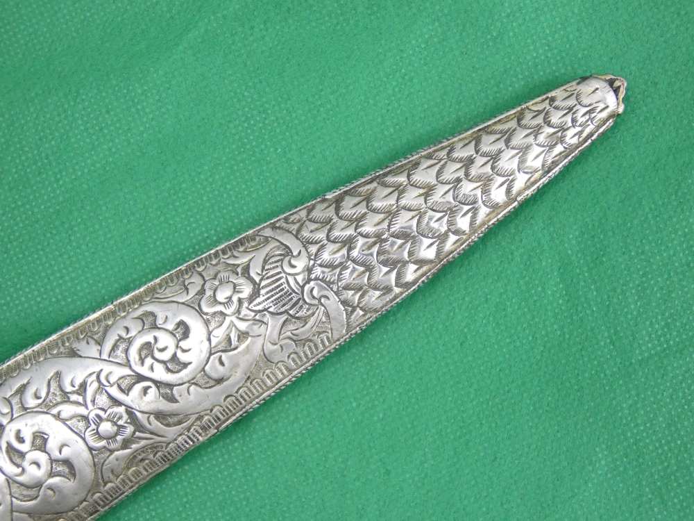 ANTIQUE TURKISH OTTOMAN KINDJAL DAGGER SILVER CORALS 18th Century Sword -img-21