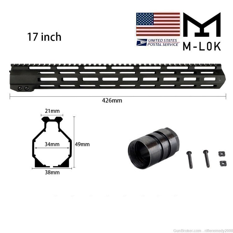17" MLOK Handguard AR15 Freefloat M-LOK Rail-img-0