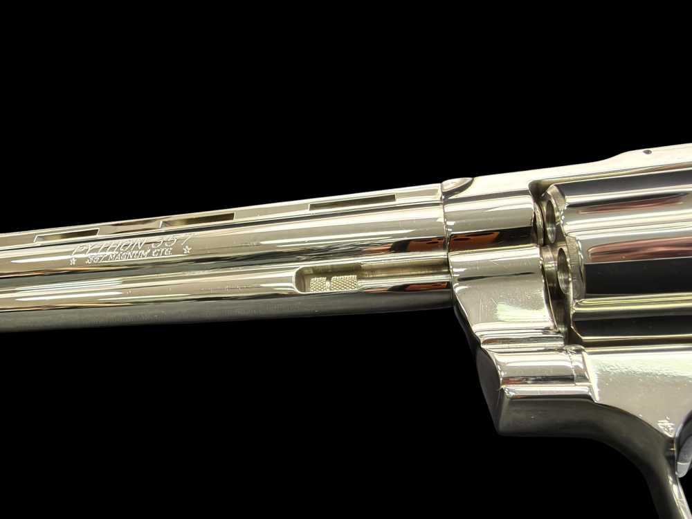 MOUTHWATERING, MUSEUM QUALITY, FACTORY NICKEL COLT PYTHON 8” OG BOX, PAPERS-img-41