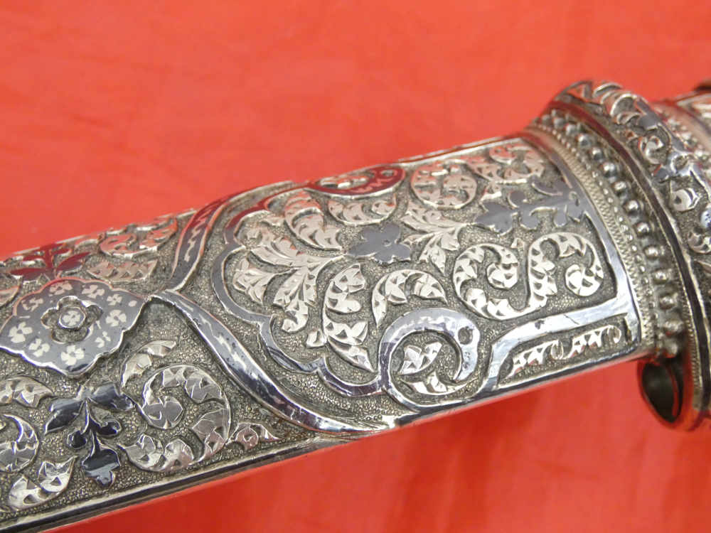 FINEST ANTIQUE IMPERIAL RUSSIAN / CAUCASIAN SILVER DAGGER KINDJAL sword-img-16