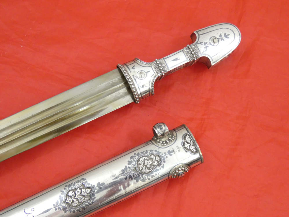 FINEST ANTIQUE IMPERIAL RUSSIAN / CAUCASIAN SILVER DAGGER KINDJAL sword-img-5