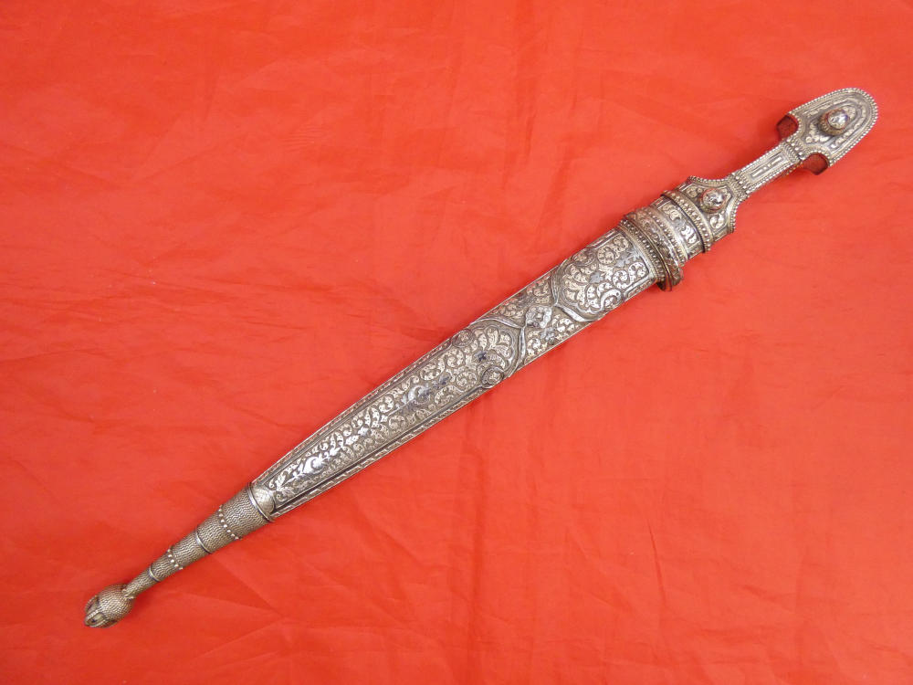 FINEST ANTIQUE IMPERIAL RUSSIAN / CAUCASIAN SILVER DAGGER KINDJAL sword-img-2
