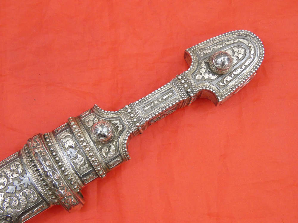 FINEST ANTIQUE IMPERIAL RUSSIAN / CAUCASIAN SILVER DAGGER KINDJAL sword-img-6