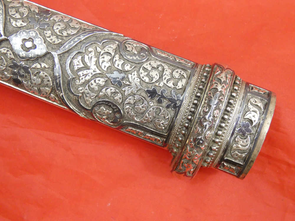 FINEST ANTIQUE IMPERIAL RUSSIAN / CAUCASIAN SILVER DAGGER KINDJAL sword-img-18