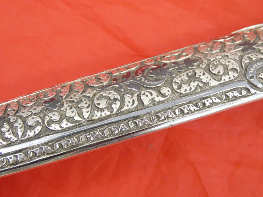 FINEST ANTIQUE IMPERIAL RUSSIAN / CAUCASIAN SILVER DAGGER KINDJAL sword-img-17