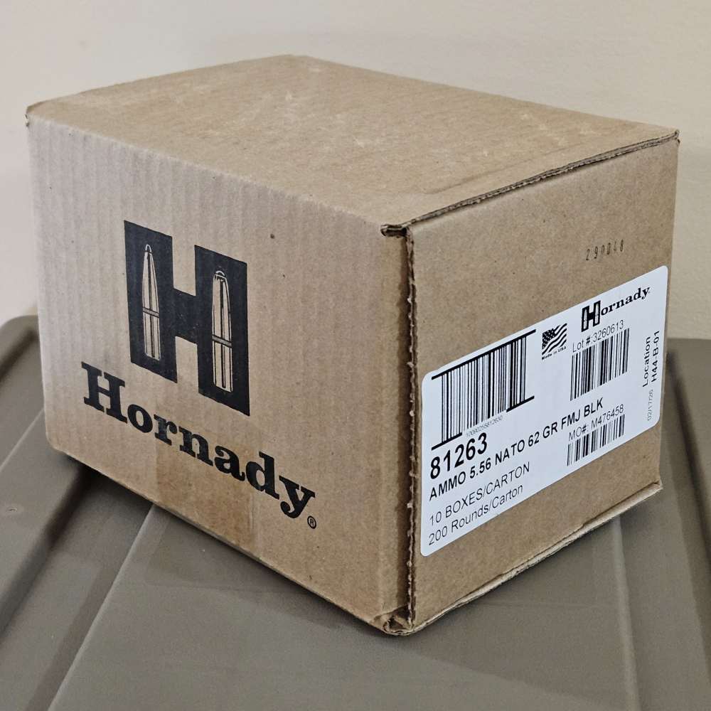 Hornady BLACK 5.56 NATO 62gr FMJ 200 Round Sealed Case-img-2