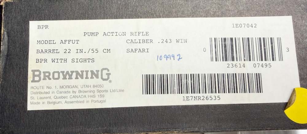 Rare 1997 Browning BPR Safari 243 Winchester 22" Barrel Deluxe Walnut New-img-3