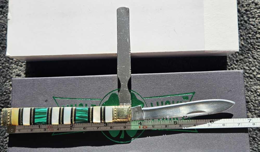 Uncle Lucky Green Turquoise & Mother of Pearl Doctor's knife UL-120G/MOP-img-5