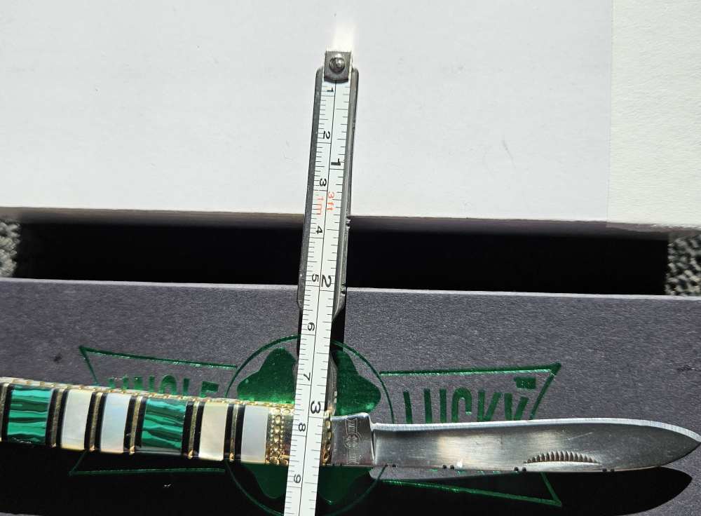 Uncle Lucky Green Turquoise & Mother of Pearl Doctor's knife UL-120G/MOP-img-4