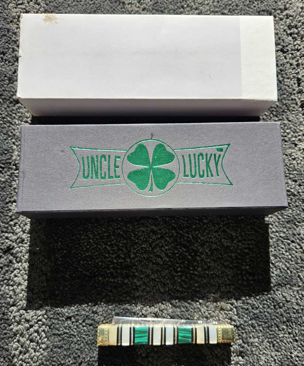 Uncle Lucky Green Turquoise & Mother of Pearl Doctor's knife UL-120G/MOP-img-0