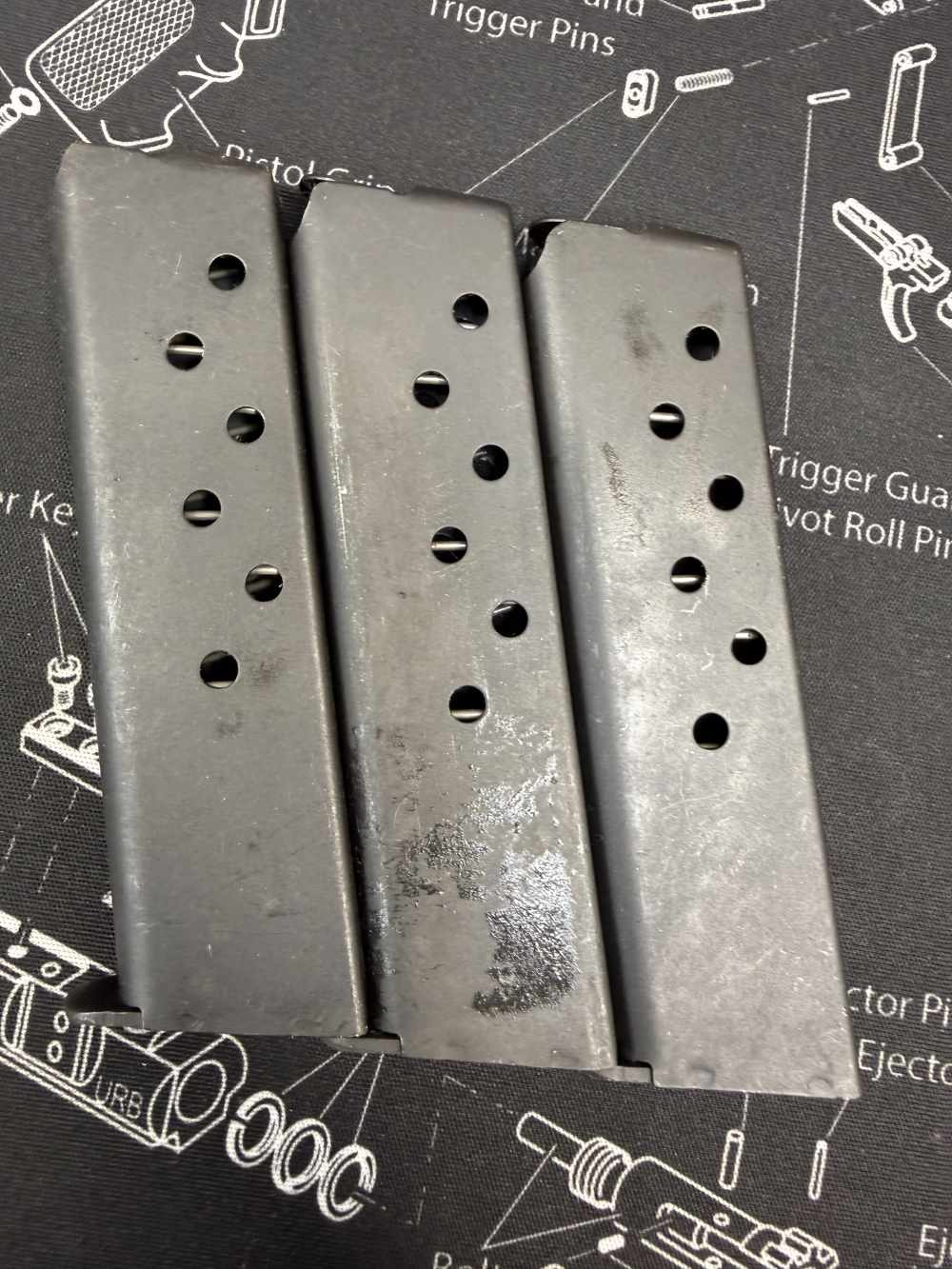 Three 3 New Older Repro Colt 1903 32 ACP Magazines One Has Sticky on it-img-1