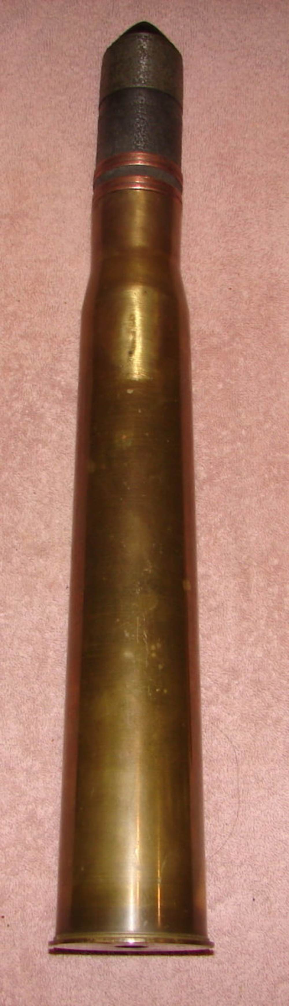 WW2 47mm X 381 French 2 Band AP Round INERT-img-2