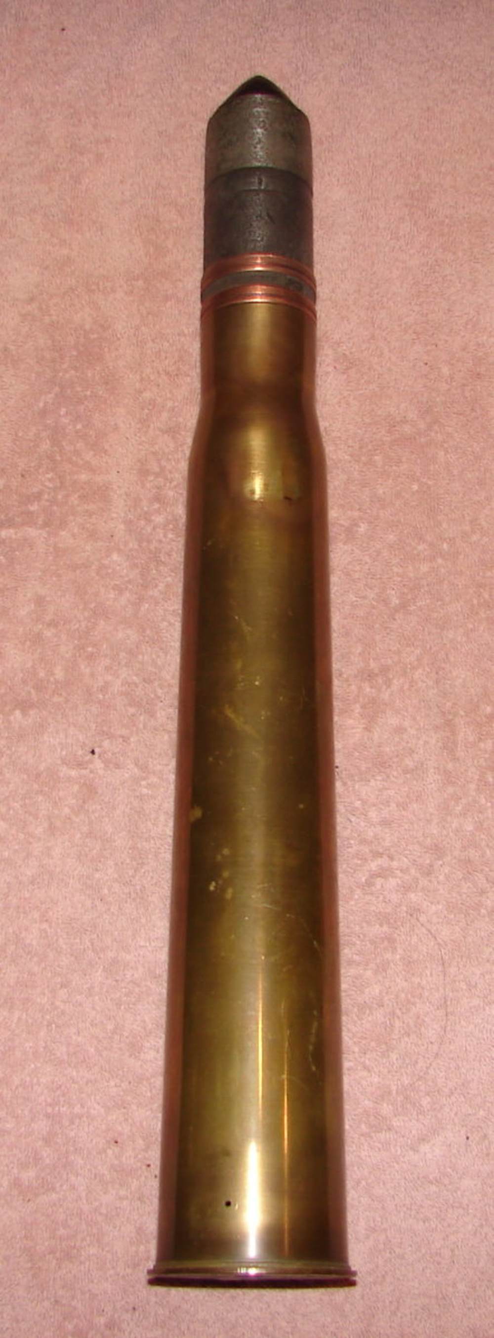 WW2 47mm X 381 French 2 Band AP Round INERT-img-0