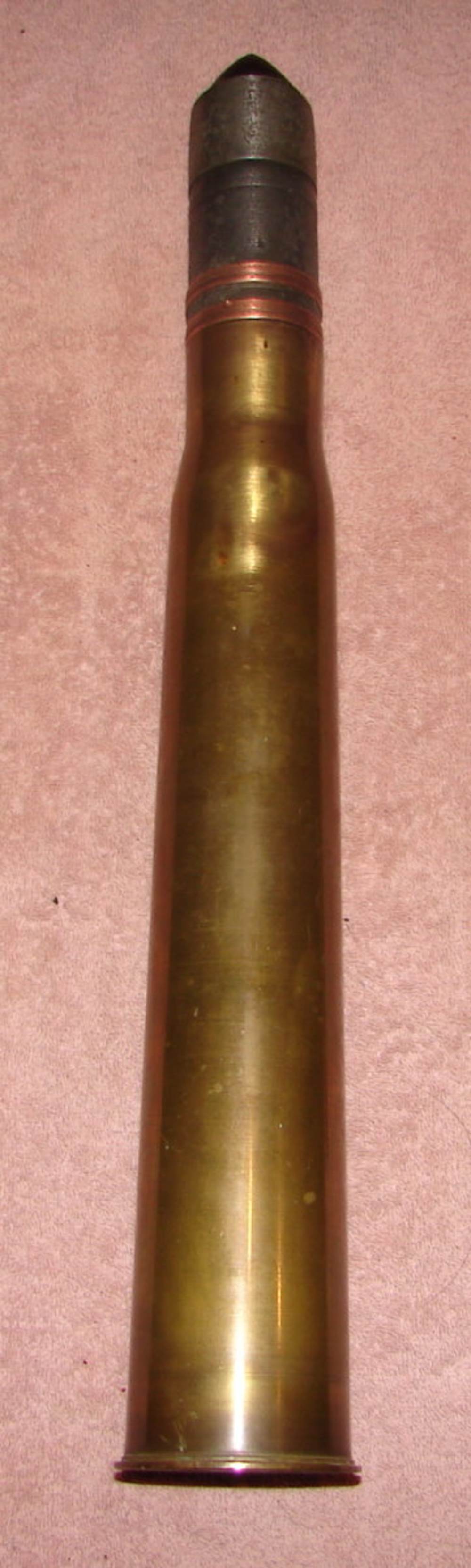 WW2 47mm X 381 French 2 Band AP Round INERT-img-1