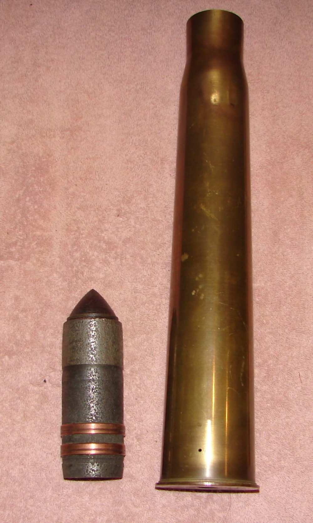 WW2 47mm X 381 French 2 Band AP Round INERT-img-3