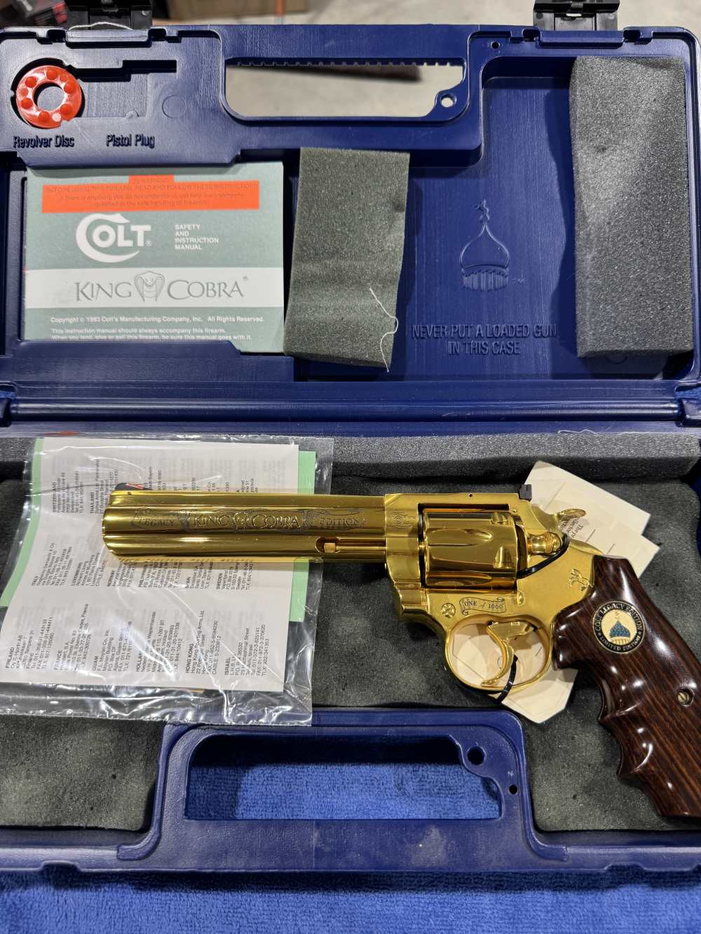 COLT KING COBRA 357 MAGNUM LEGACY EDITION GOLD PLATED NIB 1 OF 1000 (J-24)-img-1