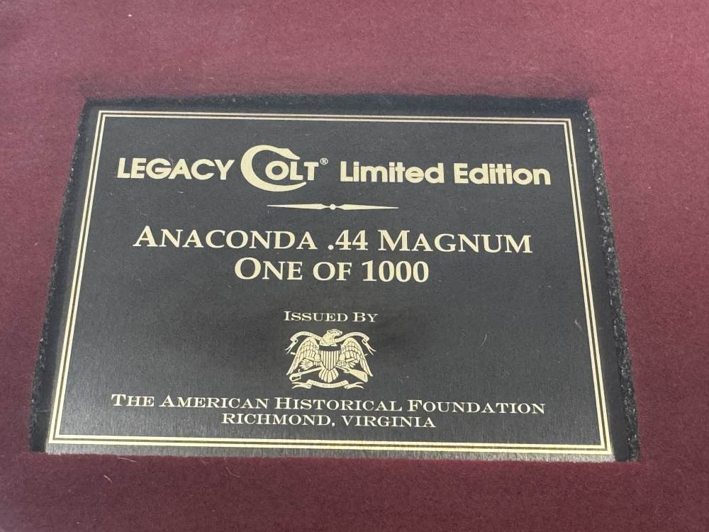 COLT ANACONDA 44 MAG AMERICAN HISTORICAL ASSOC LEGACY GOLD ENGRAVED (J-29)-img-1
