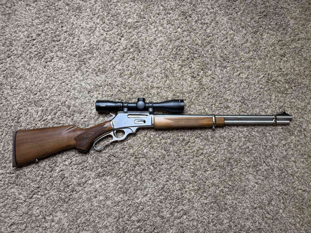Like new Marlin 336ss 30-30 wood stainless w/ scope BEAUTIFUL! TRADES!-img-0
