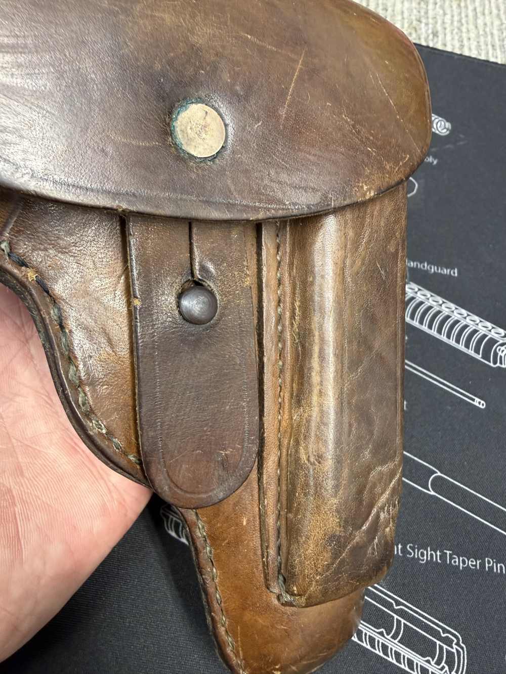 OK 1942 WWII German CZ-27 Holster CZ27 7.65 Cal Shows Use-img-10