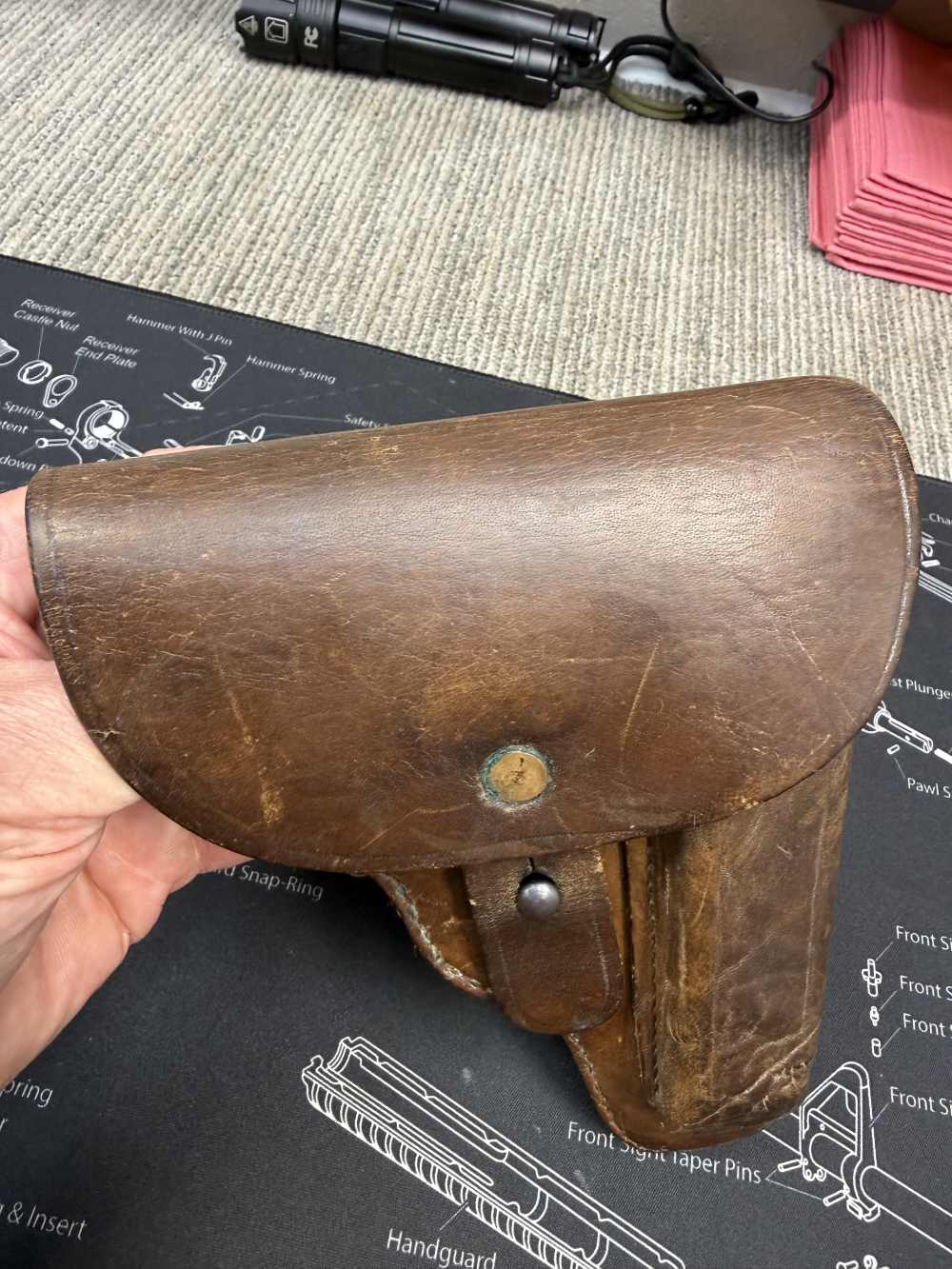 OK 1942 WWII German CZ-27 Holster CZ27 7.65 Cal Shows Use-img-11