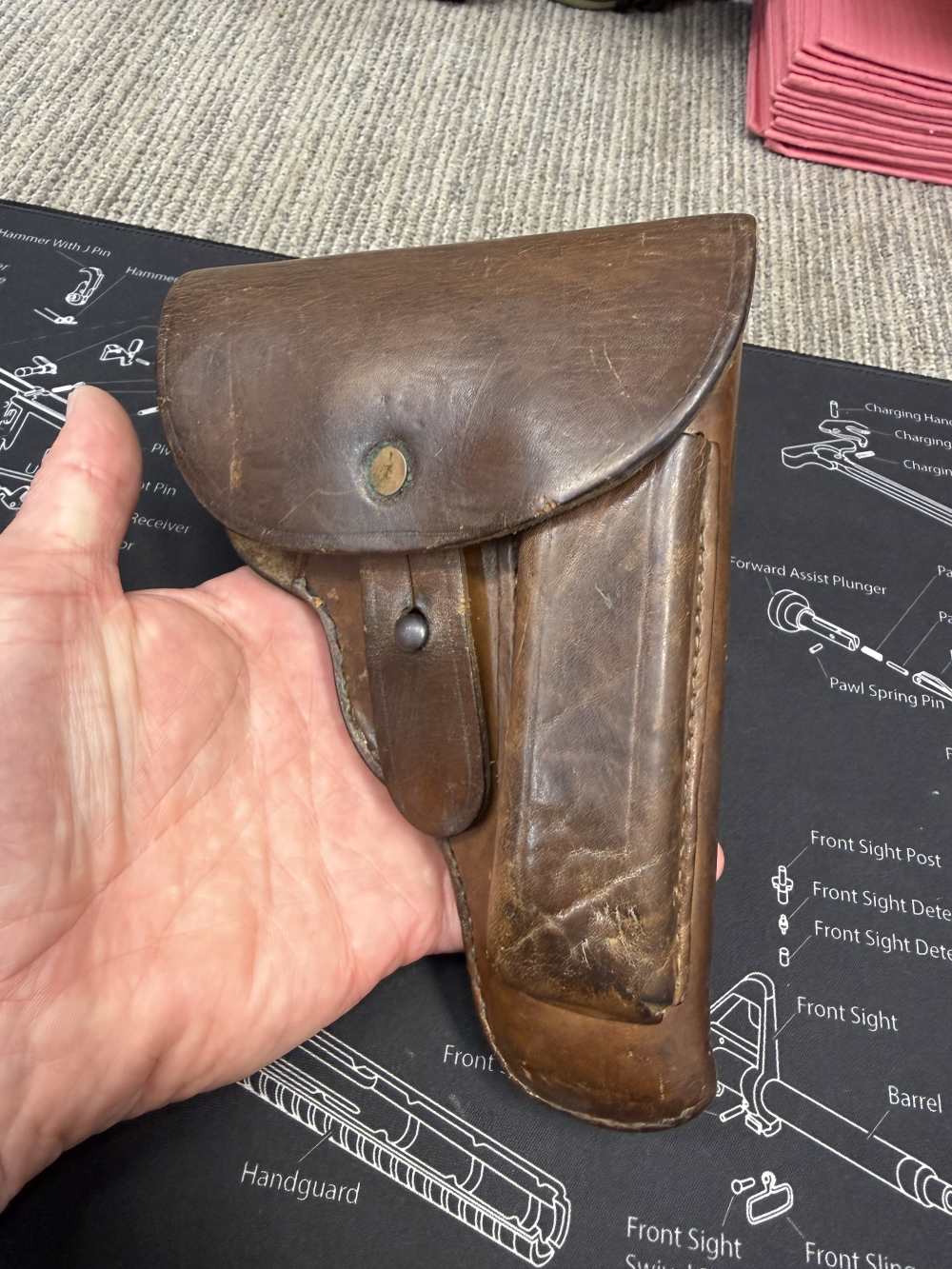 OK 1942 WWII German CZ-27 Holster CZ27 7.65 Cal Shows Use-img-0