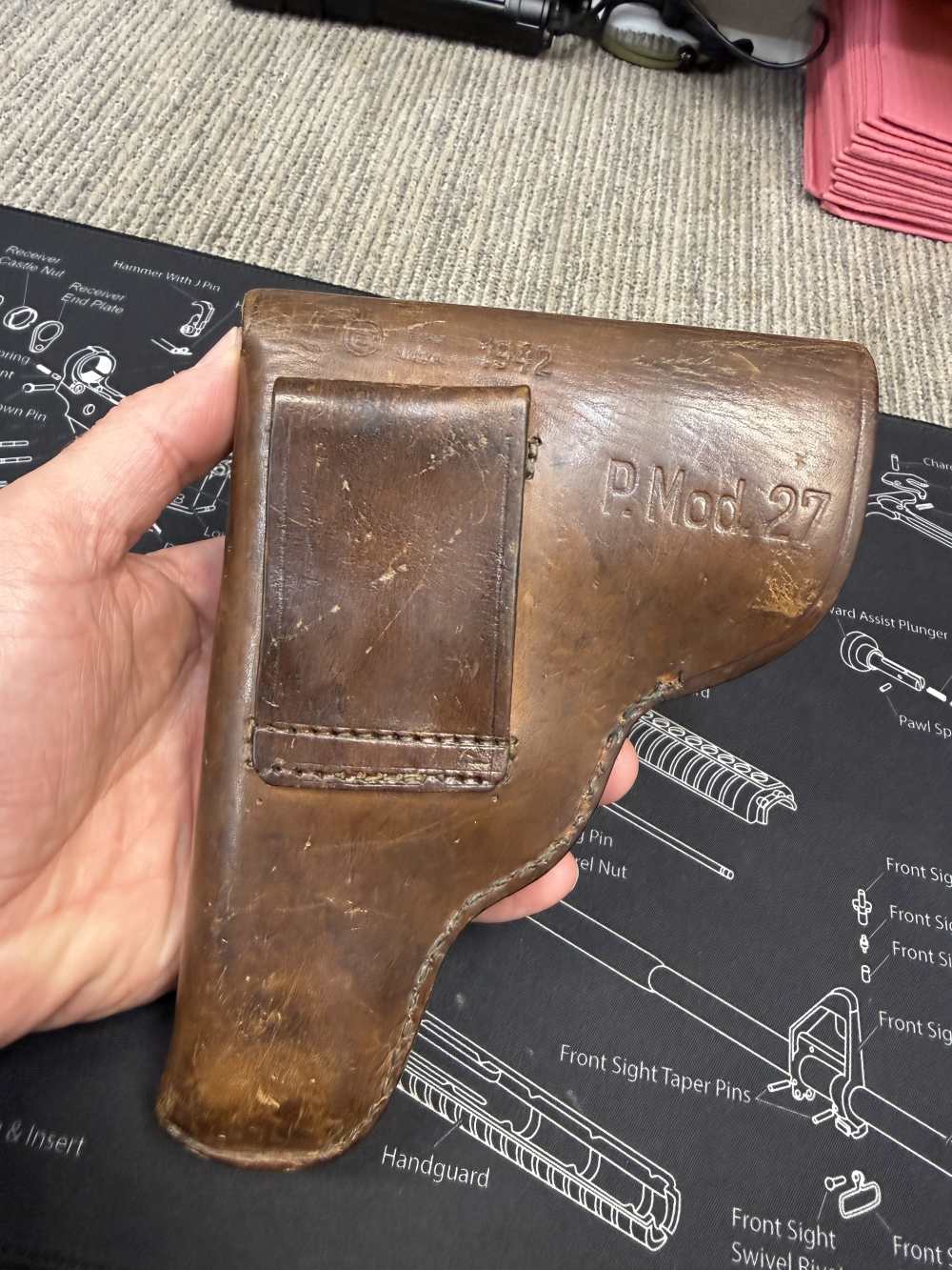 OK 1942 WWII German CZ-27 Holster CZ27 7.65 Cal Shows Use-img-19