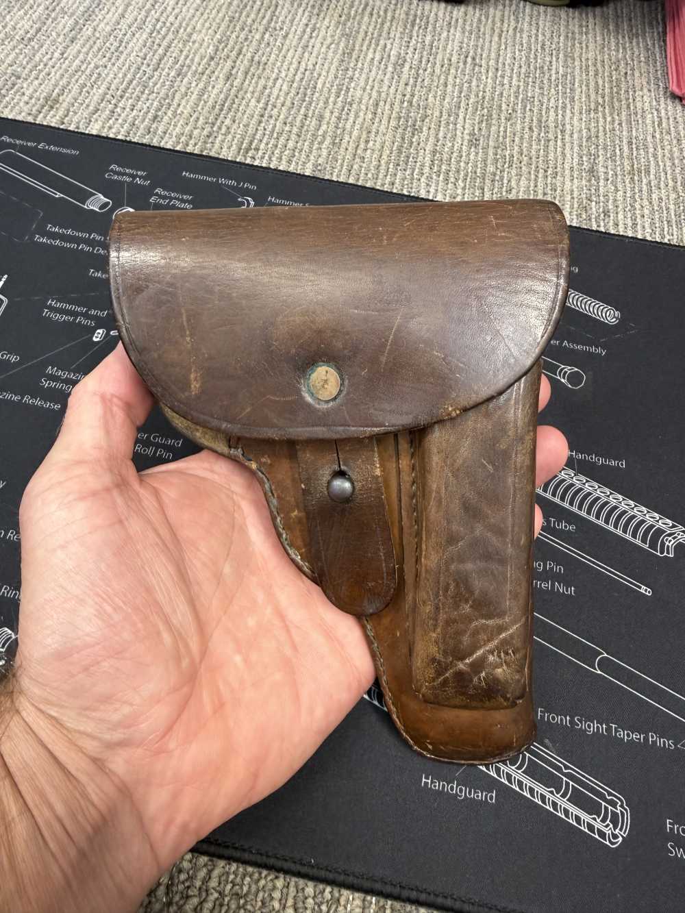 OK 1942 WWII German CZ-27 Holster CZ27 7.65 Cal Shows Use-img-1