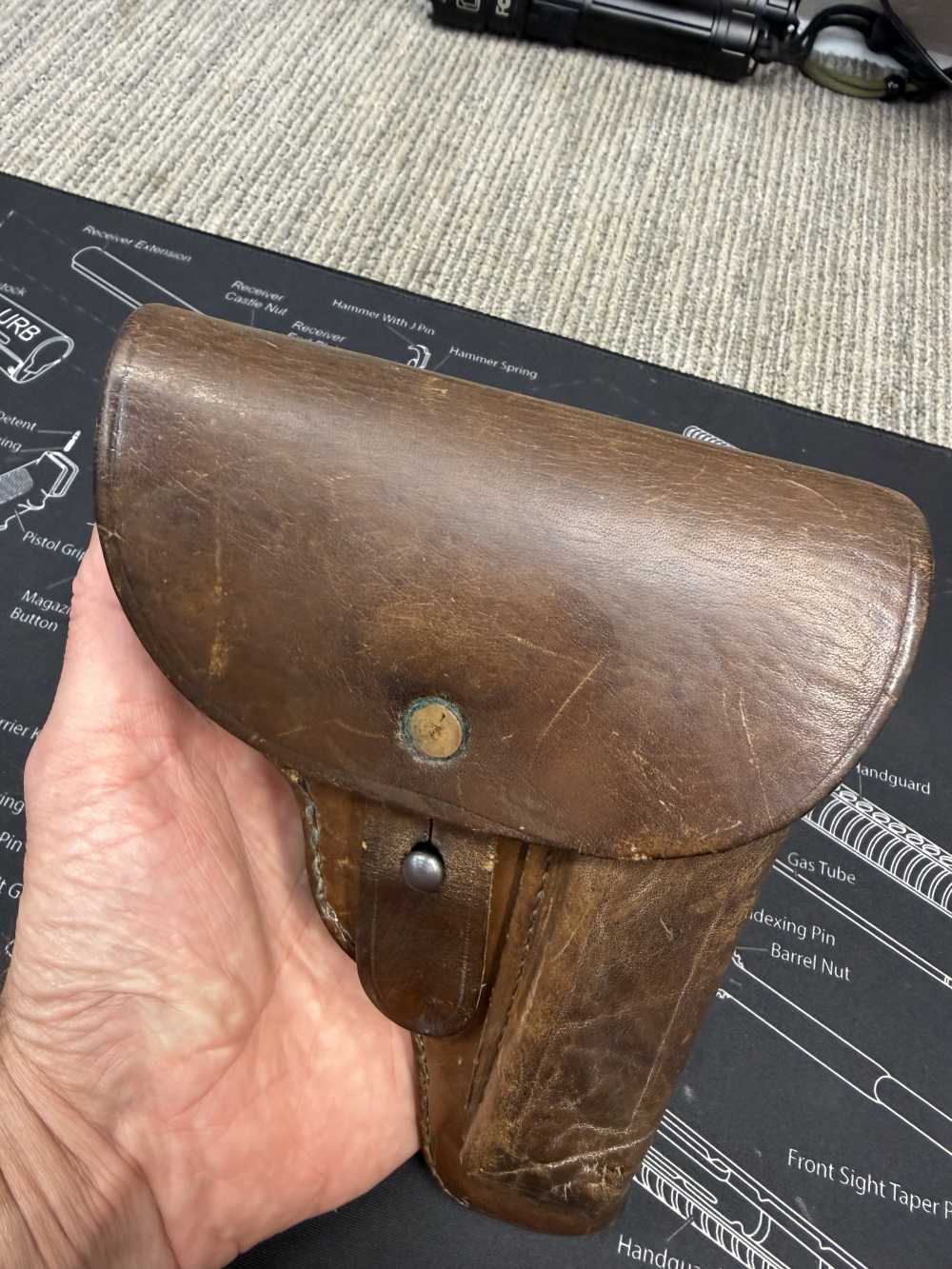 OK 1942 WWII German CZ-27 Holster CZ27 7.65 Cal Shows Use-img-9