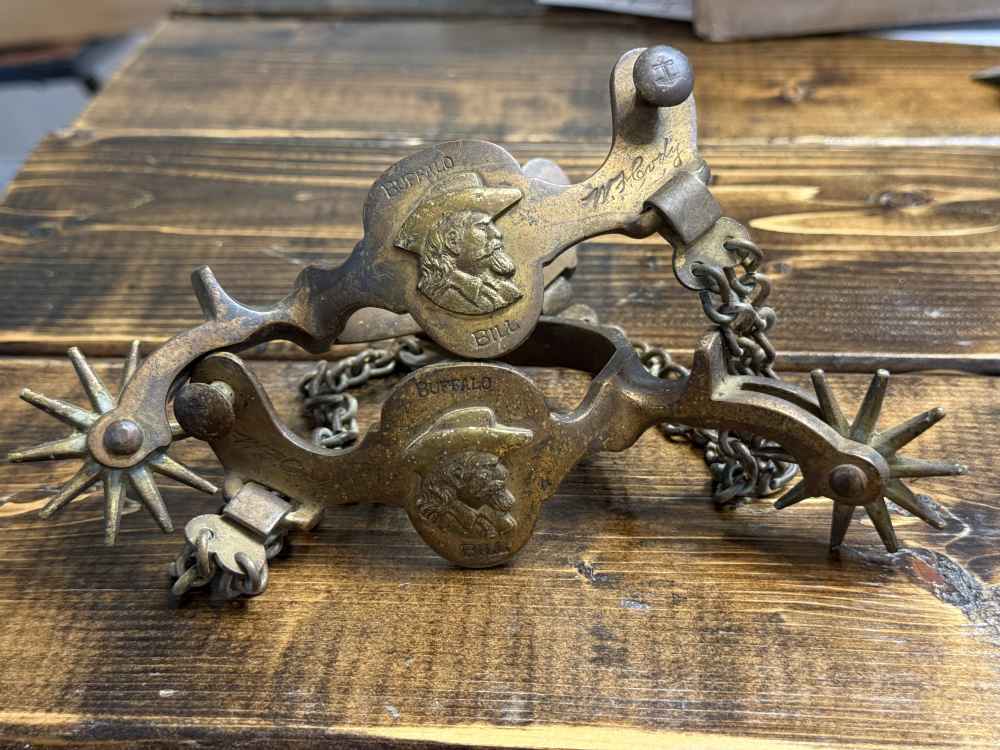Historic BUFFALO BILL CODY MADE PERSONAL SPURS.  “W. F. Cody. Spurs”-img-5