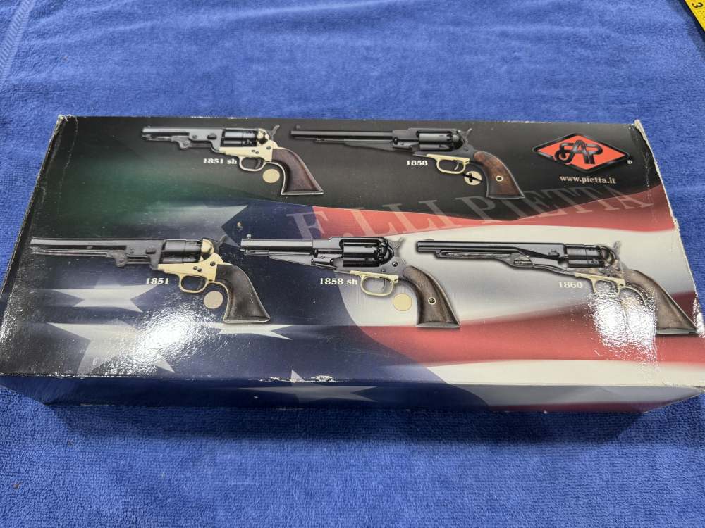 PIETTA 1858 REMINGTON STEEL 44 BLACK POWDER PISTOL - NEW IN BOX (J-25)-img-11