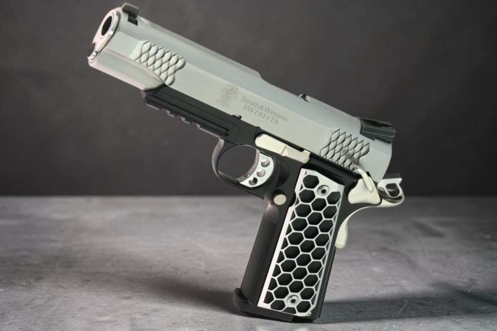 PENNY AUCTION SK Guns S&W 1911TA E Series 45acp Black, Nickel, Polished-img-1