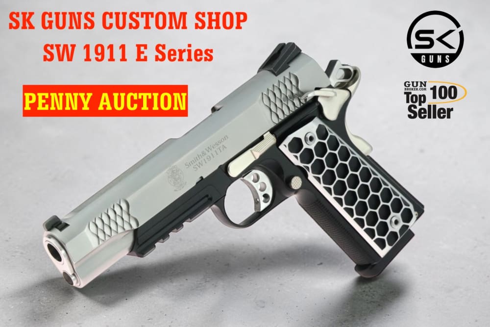 PENNY AUCTION SK Guns S&W 1911TA E Series 45acp Black, Nickel, Polished-img-0