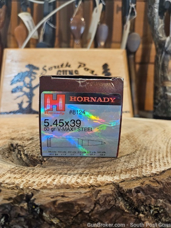 Hornady 5.45x39 AK74 60 grain V-max Steel 50 Rounds-img-0
