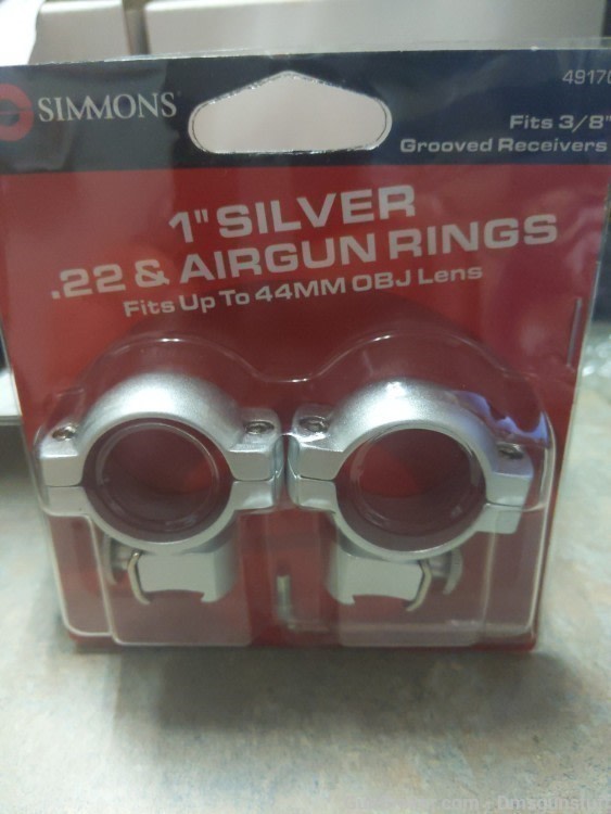Simmons 1" Silver 22 & Airgun Rings -img-0