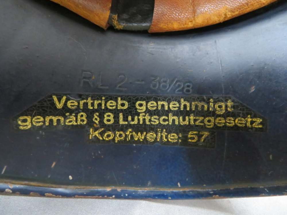 WWII GERMAN LUFTSCHUTZ “GLADIATOR” HELMET-ORIGINAL-NICE PAINT & LINER-img-7
