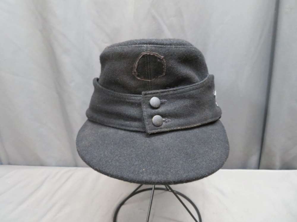 REPRODUCTION WWII GERMAN WAFFEN SS M43 FIELD CAP W/ ORIGINAL EAGLE INSIGNIA-img-2