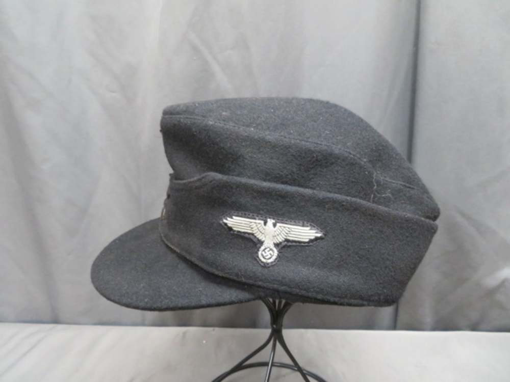 REPRODUCTION WWII GERMAN WAFFEN SS M43 FIELD CAP W/ ORIGINAL EAGLE INSIGNIA-img-0