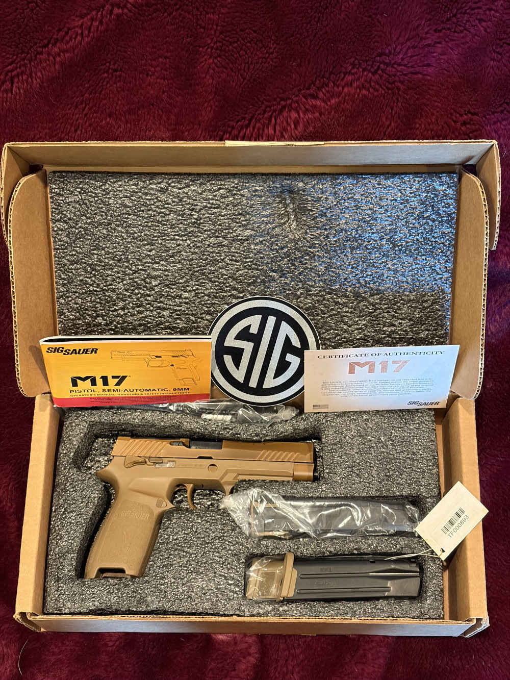 Sig M17 Military surplus Pistol 9mm +P Tan Controls TF000893 $0.1 START!-img-0