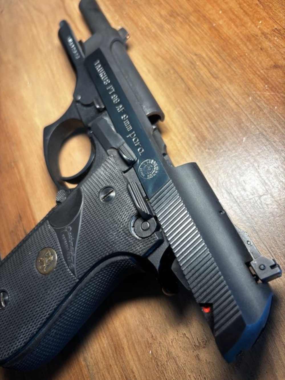 Used Taurus PT-99 9mm Stainless/Blued | Original Box and Papers-img-12