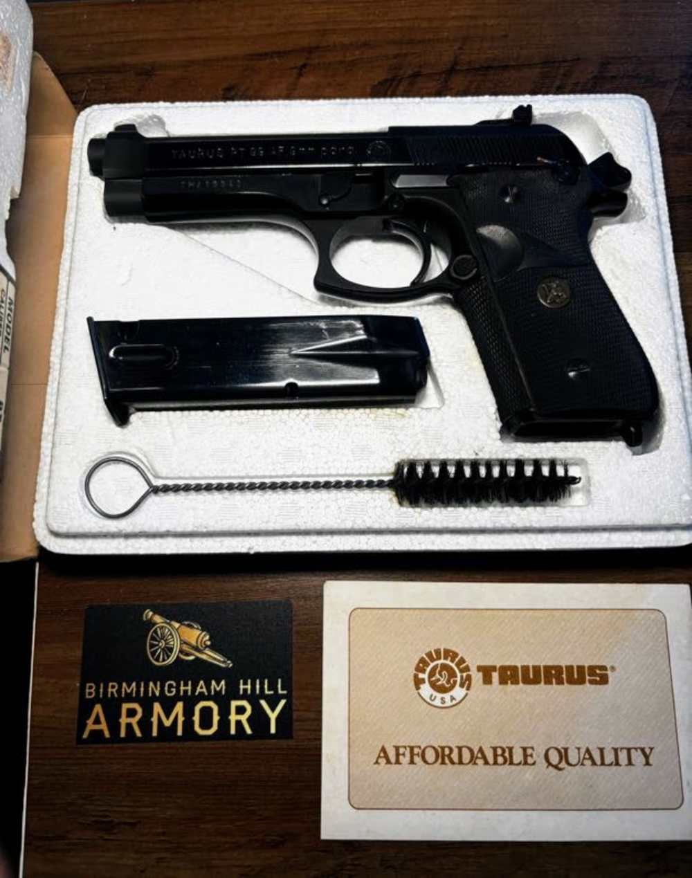 Used Taurus PT-99 9mm Stainless/Blued | Original Box and Papers-img-2