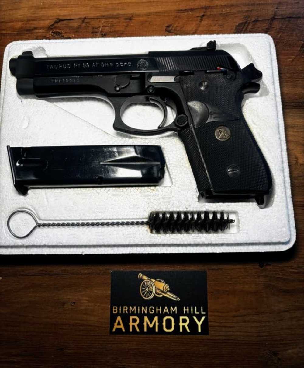 Used Taurus PT-99 9mm Stainless/Blued | Original Box and Papers-img-1