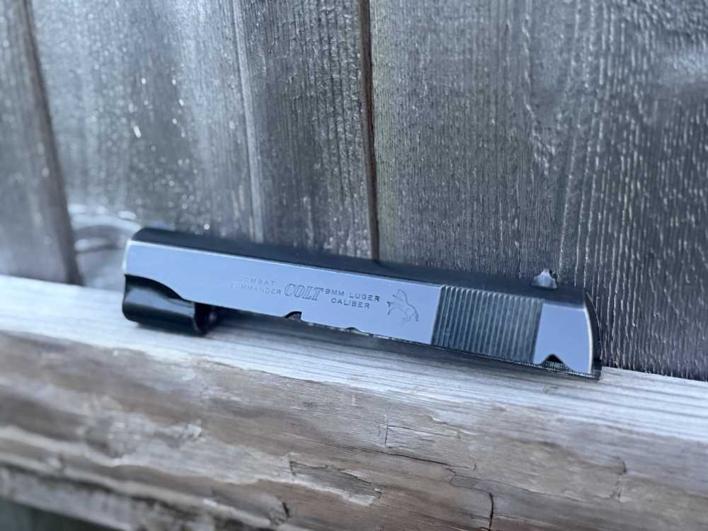Vintage Factory Colt 1911 9mm Commander Slide Upper Series 70 Blue Ace 45-img-20