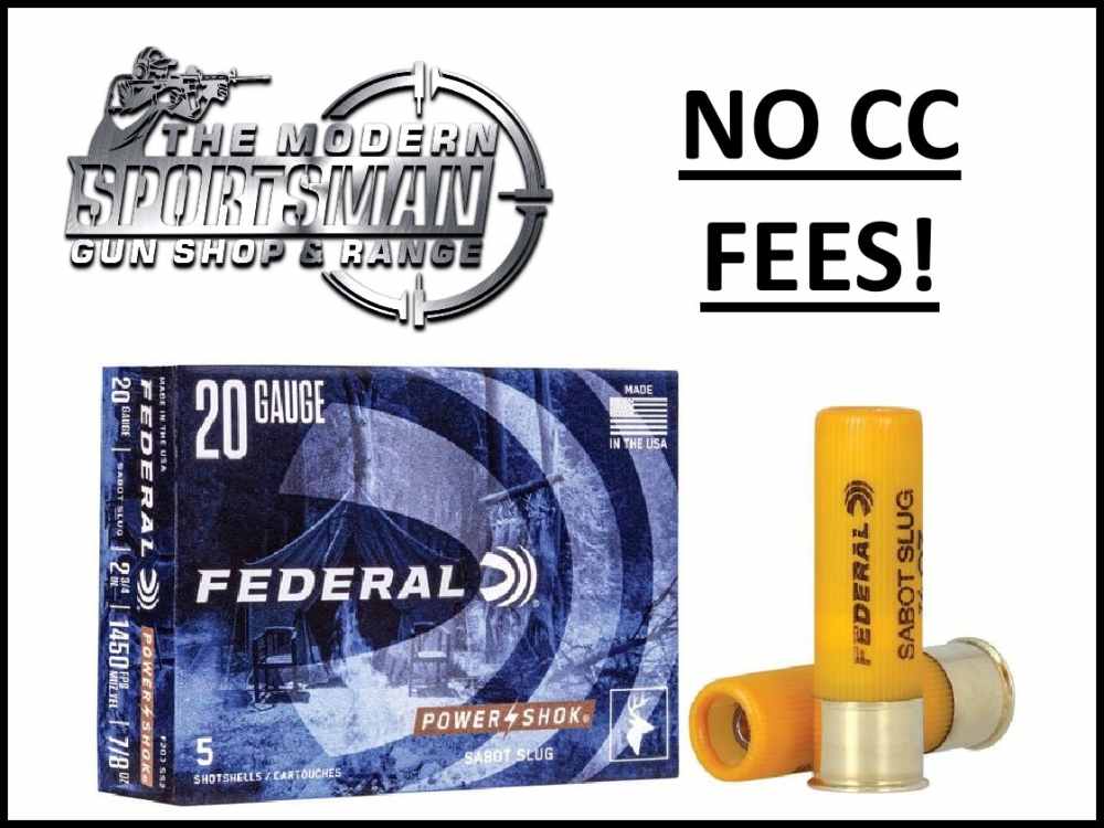 Federal Power Shok Sabot Slug 20GA Ammo 50 Rounds-img-0